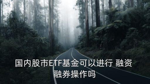 國內(nèi)股市ETF基金可以進(jìn)行 融資 融券操作嗎