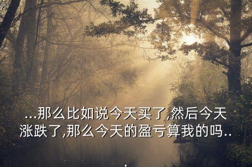 ...那么比如說今天買了,然后今天漲跌了,那么今天的盈虧算我的嗎...