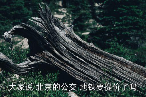 大家說 北京的公交 地鐵要提價了嗎
