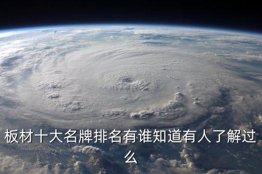 板材十大名牌排名有誰(shuí)知道有人了解過(guò)么