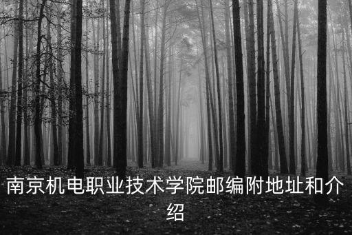 南京機(jī)電職業(yè)技術(shù)學(xué)院郵編附地址和介紹