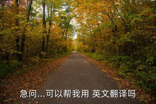急問(wèn)...可以幫我用 英文翻譯嗎