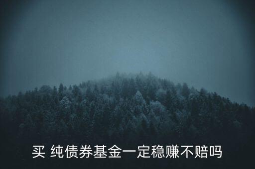 買(mǎi) 純債券基金一定穩(wěn)賺不賠嗎