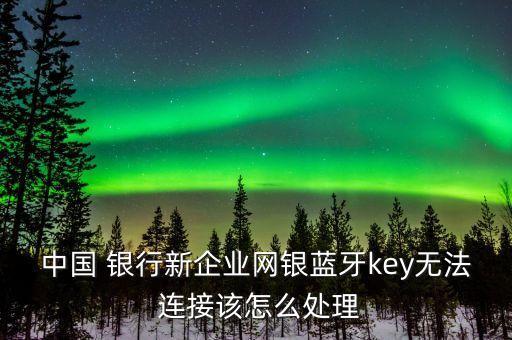 中國(guó) 銀行新企業(yè)網(wǎng)銀藍(lán)牙key無(wú)法 連接該怎么處理