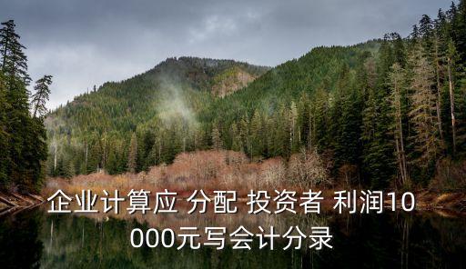 企業(yè)計(jì)算應(yīng) 分配 投資者 利潤10000元寫會(huì)計(jì)分錄