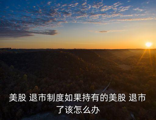 私有化退市股票怎么辦,股票私有化退市股民不賣