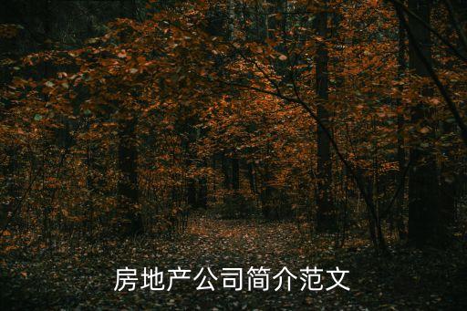 房地產公司簡介范文