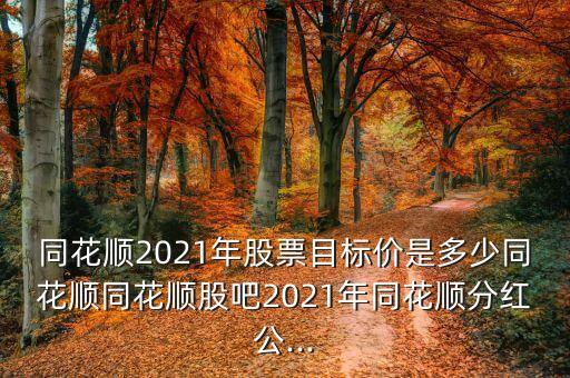 同花順2021年股票目標(biāo)價是多少同花順同花順股吧2021年同花順分紅公...