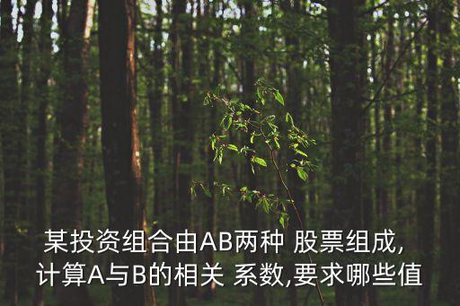 某投資組合由AB兩種 股票組成, 計算A與B的相關(guān) 系數(shù),要求哪些值