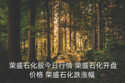 榮盛石股票歷史股價