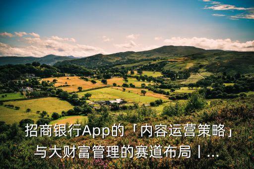  招商銀行App的「內(nèi)容運營策略」與大財富管理的賽道布局丨...