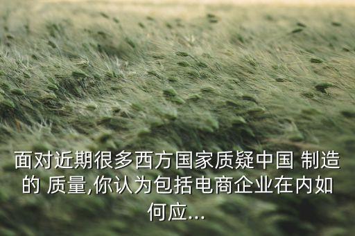 面對近期很多西方國家質(zhì)疑中國 制造的 質(zhì)量,你認為包括電商企業(yè)在內(nèi)如何應...