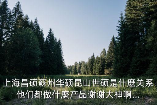 上海昌碩蘇州華碩昆山世碩是什麼關系他們都做什麼產(chǎn)品謝謝大神啊...