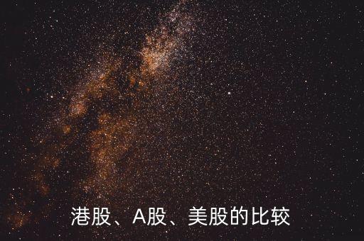 港股、A股、美股的比較