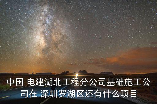 中國 電建湖北工程分公司基礎施工公司在 深圳羅湖區(qū)還有什么項目