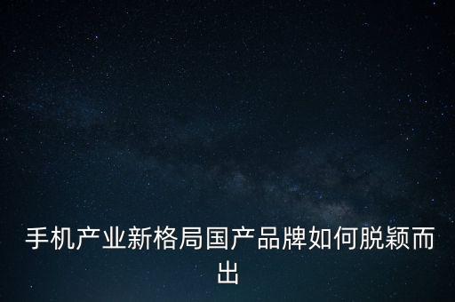  手機(jī)產(chǎn)業(yè)新格局國產(chǎn)品牌如何脫穎而出