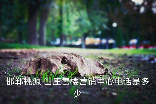 邯鄲桃源 山莊售樓營(yíng)銷中心電話是多少