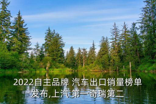 2022自主品牌 汽車出口銷量榜單發(fā)布,上汽 第一奇瑞第二