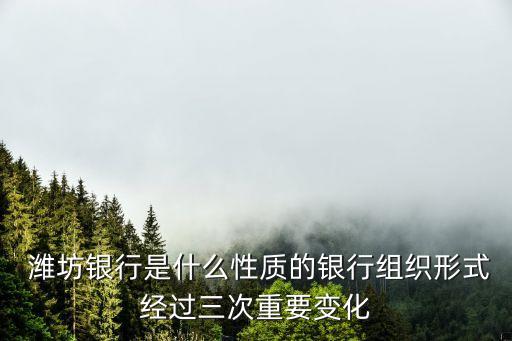  濰坊銀行是什么性質(zhì)的銀行組織形式經(jīng)過(guò)三次重要變化