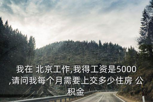 我在 北京工作,我得工資是5000,請(qǐng)問(wèn)我每個(gè)月需要上交多少住房 公積金