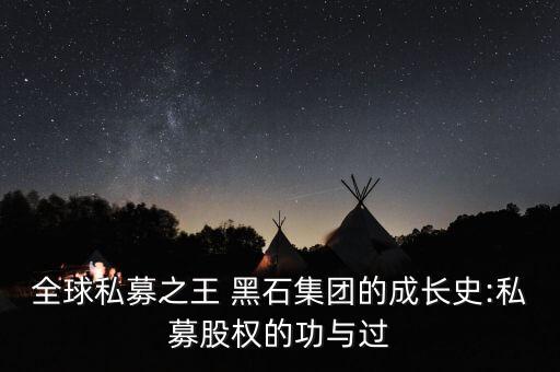 全球私募之王 黑石集團(tuán)的成長史:私募股權(quán)的功與過