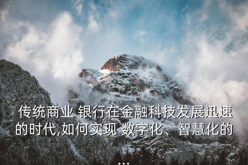  傳統(tǒng)商業(yè) 銀行在金融科技發(fā)展迅速的時代,如何實現(xiàn) 數(shù)字化、智慧化的...