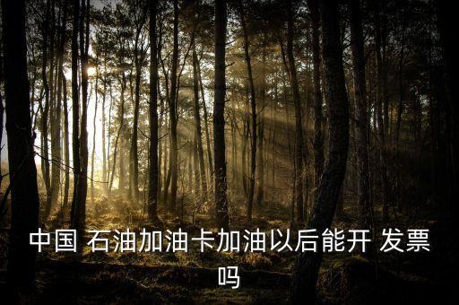 中國(guó) 石油加油卡加油以后能開 發(fā)票嗎
