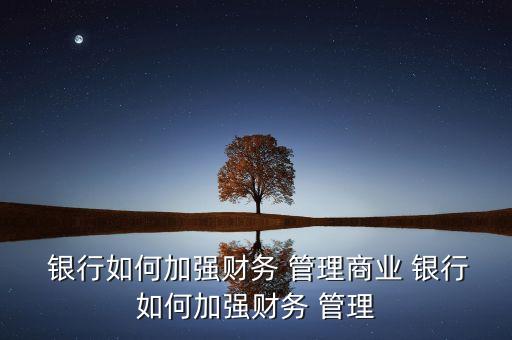  銀行如何加強(qiáng)財(cái)務(wù) 管理商業(yè) 銀行如何加強(qiáng)財(cái)務(wù) 管理