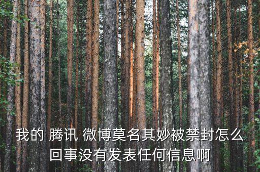 我的 騰訊 微博莫名其妙被禁封怎么回事沒有發(fā)表任何信息啊