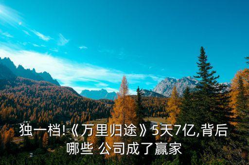 獨(dú)一檔!《萬里歸途》5天7億,背后哪些 公司成了贏家