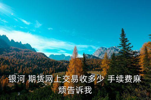 銀河 期貨網(wǎng)上交易收多少 手續(xù)費(fèi)麻煩告訴我