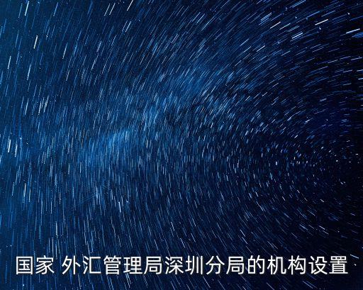 國家 外匯管理局深圳分局的機構(gòu)設(shè)置