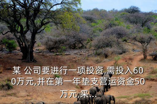 某 公司要進(jìn)行一項(xiàng)投資,需投入600萬(wàn)元,并在第一年墊支營(yíng)運(yùn)資金50萬(wàn)元,采...