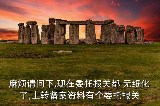 麻煩請問下,現在委托報關都 無紙化了,上轉備案資料有個委托報關