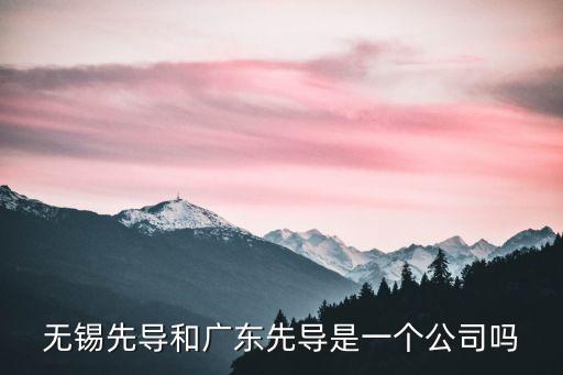 無錫先導(dǎo)和廣東先導(dǎo)是一個(gè)公司嗎