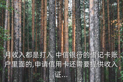 月收入都是打入 中信銀行的借記卡賬戶里面的,申請(qǐng)信用卡還需要提供收入證...