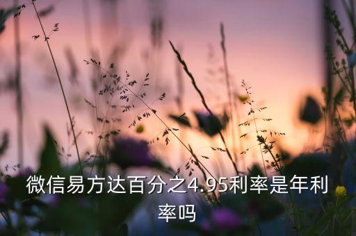 微信易方達百分之4.95利率是年利率嗎