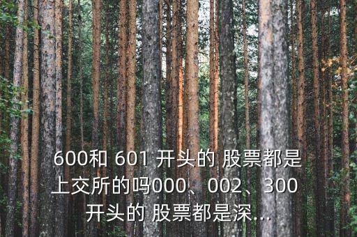 600和 601 開(kāi)頭的 股票都是上交所的嗎000、002、300 開(kāi)頭的 股票都是深...