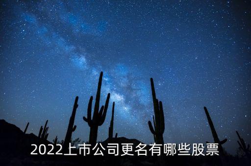 2022上市公司更名有哪些股票