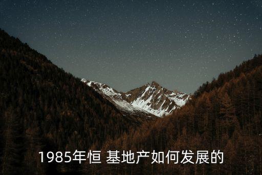 1985年恒 基地產(chǎn)如何發(fā)展的