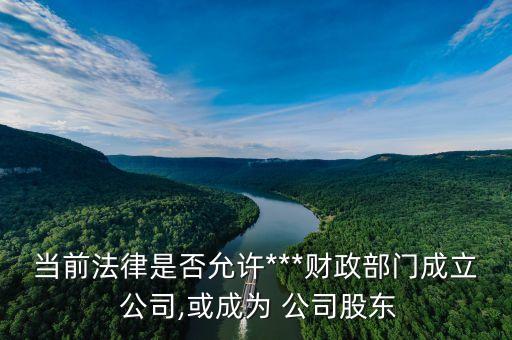 當(dāng)前法律是否允許***財(cái)政部門(mén)成立 公司,或成為 公司股東