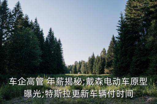 車企高管 年薪揭秘;戴森電動(dòng)車原型曝光;特斯拉更新車輛付時(shí)間