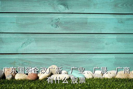 廣東國資企改廣新、廣業(yè)、廣晟、廣商有什么 股票