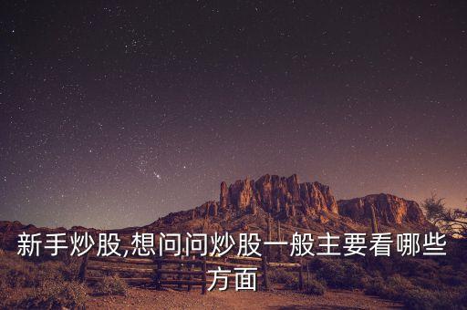 新手炒股,想問(wèn)問(wèn)炒股一般主要看哪些方面