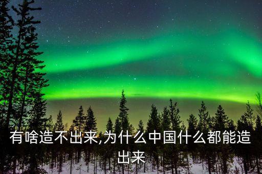 中國(guó)有啥造不出來,為什么中國(guó)什么都能造出來