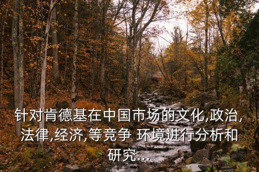 針對肯德基在中國市場的文化,政治,法律,經濟,等競爭 環(huán)境進行分析和研究...