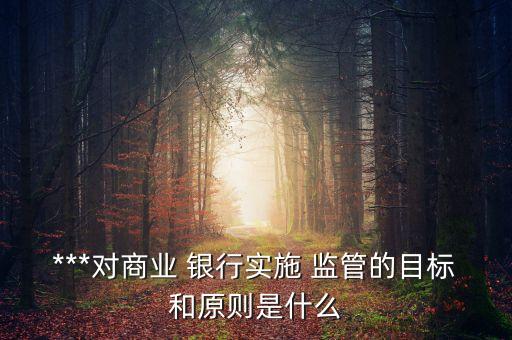 ***對商業(yè) 銀行實施 監(jiān)管的目標(biāo)和原則是什么