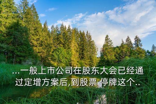 ...一般上市公司在股東大會已經(jīng)通過定增方案后,到股票 停牌這個...