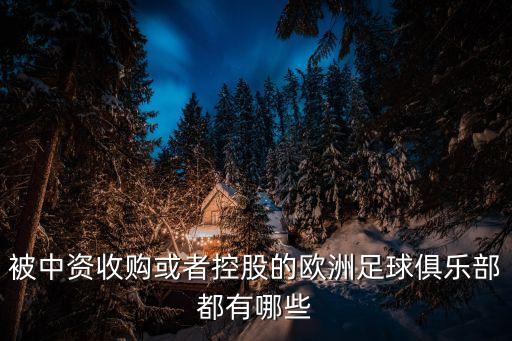 被中資收購(gòu)或者控股的歐洲足球俱樂(lè)部都有哪些