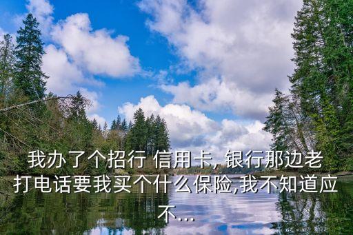 我辦了個(gè)招行 信用卡, 銀行那邊老打電話要我買(mǎi)個(gè)什么保險(xiǎn),我不知道應(yīng)不...